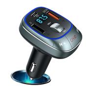 Car Transmitter, Wireless Adapter, Audio Receiver, Fast Charging Port, Call Functionality, Hands-Free Calling, Road Trip Entertainment, Wireless Connection Enabled, twoUSB, 3,23 pulgadas