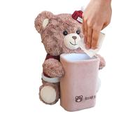 Car Trash Bin - 2 In 1 Bear Center Console, Car Plush Doll Tissue Holder | Soft Plush Napkin Dispenser | For Napkin Garbage Truck SUV RV Sedan Vehicle Automotive Interior Travel Road Trip Driver