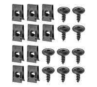 Car U Clips and Screws, Auto Nut Fastener Set, Rustproof Metal Clip Kit, Panel Attachment, Interior Trim Repair Parts, Dashboard Bumper Use for RVs Trucks Vehicle Owners