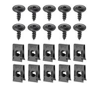Car U Clips And Screws - Metal Standard Size 10 Sets | Rustproof Auto U Nut Screw Clip Fastener Repair Kit | For Car RV Truck Dashboard Panel Bumper Interior Trim Use