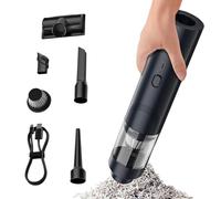 Car Vacuum, Portable Cordless, High Power Handheld Air Duster with Multi Nozzles, Rechargeable Compact Cleaner 10.63x2.17inch for Vehicle Interior, Pet Hair, Furniture, Carpet, Keyboard, Seat, Camping