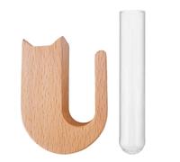 Car Vase with Vent Clip - Air Vent Glass Propagation Vase | Car Flower Arranger | Wooden Stand Plant Holder Air Vents | Automotive Decoration Aesthetic Interior Charm for Mother Father Women Girlfrien