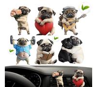 Car Vent Air Freshener, Decorative Auto Fragrance Diffuser, 2d Acrylic Dog Shape Clip, Long-Lasting Scent Accessory, 6-Pack for Sedan, Truck, Travelers, Road Trip, Long Drives