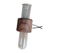 Car Vent Flower Vase - 3.94 Inches Black Walnut Glass Metal Clip Decorative Plant Holder, 60g Adjustable Anti-Slip Natural Air Freshener For Vehicle Trip Long-Lasting Freshness