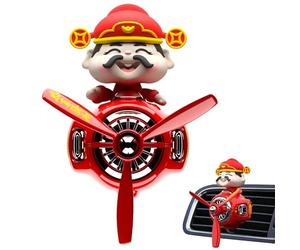 Car Vent Propeller, God Of Wealth Vent Freshener, Air Conditioning Outlet Clip, Car Air Freshener, Exquisite God Of Wealth Air Conditioning Outlet Clip For Freshening Car And Home Spaces