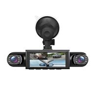 Car Video Camera, 4 Channel Dash CAM, Battery Powered Design, 1080P Monitor with 32G Card, Ideal for Night Driving, Front Rear, and Left Right Security, Black Colored