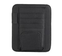 Car Visor Organizer - Sunglass Holder For Sun Visor | Eyeglass Ticket Credit Card Clip | Multifunctional PU Leather Storage For Tram Cards | Easy Install Removable Firm Fix On Keeps SMA
