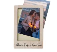 Car Visor Photo Clip, Wood Frame Holder, 4.21x2.76x0.87 Inches Compact Interior Decoration, Automotive Picture Display for Partners Parents and Friends to Personalize Ride with Meaningful Memories