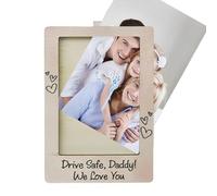 Car Visor Photo Clip, Wood Picture Frame, 4.21x2.76x0.87 Inches Compact Interior Accessory, Sentimental Display Attachment, Easy Mount Design, for Father Husband Parents Partner Friend Vehicle Use