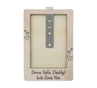 Car Visor Photo Clip, Wooden Car Picture Frame with Clips, Compact Sentimental Display Accessory, Sun Visor Mount for Father, Husband, Boyfriend, Parents, Friends, Interior Decor, 10.7x7x2.2cm Wood