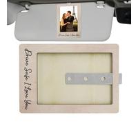 Car Visor Photo Holder, Wooden Clip Frame, Compact Minimalist Design, Secure Attachment, 1-Piece Natural Wood, Excellent for Gifting Fathers, Husbands, Friends, Partners, Interior Decoration