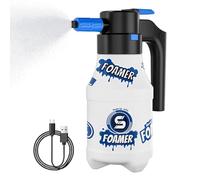 Car Wash Foam Spray Bottle 1.5L - White Pressure Sprayer 33x12.5cm Handheld For Gardening - Car Washing Foam Cannon With Type C Cable - Watering Can For Plants