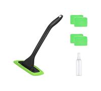 Car Window Cleaner Tool - Rotatable Windscreen Microfiber Detailing Brush | Vehicle Glass Household Washing Wand | Long Handle Auto Squeegee Wiper Kit for Trucks RVs SUVs Minivans Mirrors Windshield