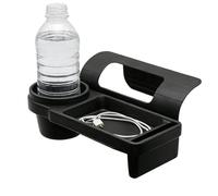 Car Window Cup Holder - Hangable Rack with Storage Tray | Automotive Door Mounted Drink Organizer For Vehicle Truck Cell Phone Earphone Key Bottle Coin Change