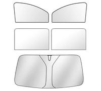 Car Window Curtains - Blocks UV Rays Protects Privacy For Sleep, Magnetic Pinch-Proof Frame Mount, 23x27x0.3 Cm,5 Piece Full Set, Titanium Silver Fabric For SUV Camping Truck Side Window