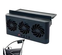 Car Window Fan, Auto Solar Air Circulation, 9.06x4.45x1.97 Inches Three-Head Cooling System Small Car, Truck, Sedan, Rv Ventilation Fan for Fresh Airflow