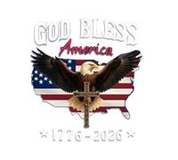 Car Window - Pegatinas 250th Eagle 1776-2026 America Flag God Bless Mural Decal, Patriotic Vehicle Graphic Display | for Automotive Truck SUV Vehicle Exterior Pickup Tumbler Helmet Notebook Decor