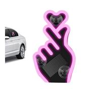 Car Window Sign - Triangle Finger Heart Design, USB Powered Ambient Illumination,Rechargeable Glass Panel | Interactive Expression Light, Vehicle Bedroom Party Truck Motorcycle Door Suction Cup Motif