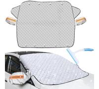 Car Windshield Snow Cover,4-Layer Magnetic Windshield Cover for Car Universal Magnetic Snow with Side Window and Rearview Mirror Protector to Use for SUV CRV Trucks (Silver:57.06 * 43.31)