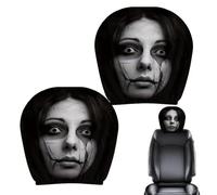 Car11 Seat Headrest Cover 2 Piece Gothic Black And White Stretchy11