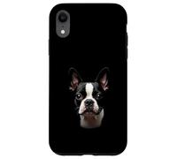 Cara Bostie de perro Boston Terrier negro Carcasa para iPhone XR
