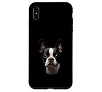 Cara Bostie de perro Boston Terrier negro Carcasa para iPhone XS Max