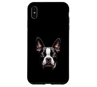 Cara Bostie de perro Boston Terrier negro Carcasa para iPhone XS Max