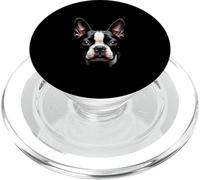 Cara Bostie de perro Boston Terrier negro PopSockets PopGrip para MagSafe