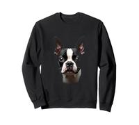 Cara Bostie de perro Boston Terrier negro Sudadera