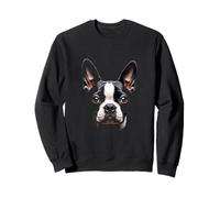 Cara Bostie de perro Boston Terrier negro Sudadera