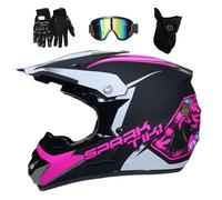 Cara Completa Casco Motocross Colocar, con Máscara Guantes Gafas, Juventud Niño Fuera de La Carretera Moto Karting Scooter Casco, Cuesta Abajo MTB ATV BMX Enduro Patio Bicicleta Sucia Chocar Casco ( C
