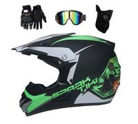 Cara Completa Casco Motocross Colocar, con Máscara Guantes Gafas, Juventud Niño Fuera de La Carretera Moto Karting Scooter Casco, Cuesta Abajo MTB ATV BMX Enduro Patio Bicicleta Sucia Chocar Casco ( C