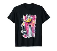 Cara de Avestruz Divertida Graffiti Pop Personaje gráfico pájaro Goofy Camiseta