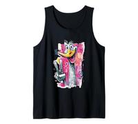 Cara de Avestruz Divertida Graffiti Pop Personaje gráfico pájaro Goofy Camiseta sin Mangas