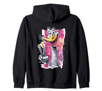 Cara de Avestruz Divertida Graffiti Pop Personaje gráfico pájaro Goofy Sudadera con Capucha