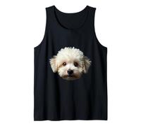 Cara de bichón para perro frise negro Camiseta sin Mangas