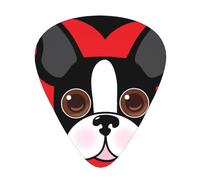 Cara de Boston Terrier,12 púas de guitarra, 3 grosores diferentes para guitarra acústica, bajo y ukelele