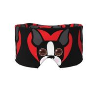 Cara de Boston Terrier,Máscara para ojos con bloqueo de luz y protección ocular completa para dormir, orejeras y ojos.