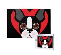 Cara de Boston Terrier,Rompecabezas de Madera de 1000 Piezas para Adultos y Adolescentes.
