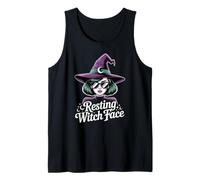 Cara de Bruja descansando Divertida Cita sarcástica Moderna de Halloween Camiseta sin Mangas
