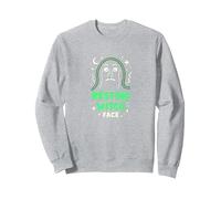 Cara de Bruja en Reposo: Estado de ánimo Espeluznante para los Amantes de Halloween Sudadera, Unisex para Adultos, Gris Jaspeado, L