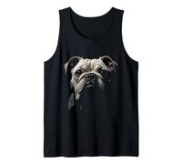 Cara de Bulldog Bulldog Inglés Negro Camiseta sin Mangas