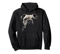 Cara de Bulldog Bulldog Inglés Negro Sudadera con Capucha