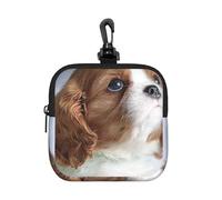 Cara de Cavalier King Charles Spaniel,Bolsa de Almacenamiento Cuadrada con Cremallera, Monedero de Neopreno, Carteras pequeñas, Monedero pequeño, Monedero