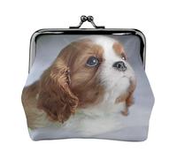 Cara de Cavalier King Charles Spaniel,Monedero de Piel sintética, Carteras pequeñas, Monedero con Cierre de Broche