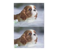 Cara de Cavalier King Charles Spaniel, Rompecabezas de 1000 Piezas, Rompecabezas de Madera para Toda la Familia, decoración de Pared para Adultos y Adolescentes.