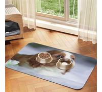 Cara de Cavalier King Charles Spaniel,Tapete para Comida de Mascotas, manteles Individuales de Cuero sintético para Gatos y Perros,40x60cm