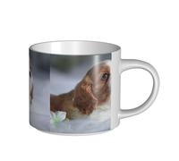 Cara de Cavalier King Charles Spaniel,Taza de cerámica de gran capacidad, taza de té, taza de café 450 ml