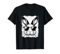 Cara de Conejo con Gafas de Sol Conejo Divertido día de Pascua Hombres niños Camiseta gráfica económica, Hombre, Negro, M