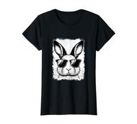 Cara de Conejo con Gafas de Sol Conejo Divertido día de Pascua Hombres niños Camiseta gráfica económica, Mujer, Negro, M